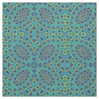 Stylish Teal Decorative Elegant Geometric Pattern Fabric