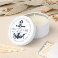 Blue Wave Anchor Wedding V2 Navy/Wht ID836 Mini Candle Favors