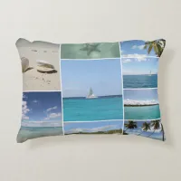 Scenic Caribbean Photo Collage Decorative Pillow