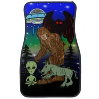 Cryptid Big Foot Alien Mothman UFO Chupacabra Car Floor Mat