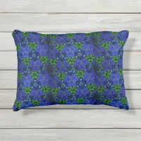 Kaleidoscope in Blue Flowers Outdoor 12x16 Pillow