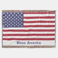 Red White & Blue Patriotic American Flag Throw Blanket