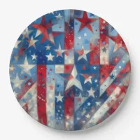 Red, White and Blue Patriotic Independence Day Paper Plates