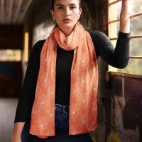 Halloween Orange And White Spider Web Scarf