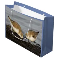 Cute Pair of Sanderlings Sandpipers Shares a Meal Large Gift Bag