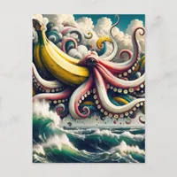 Surreal Banana Octopus Postcard