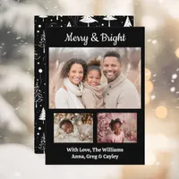 Merry and Bright Festive Family Photos Christmas Holiday Card