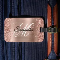 1 Glittery Rose Gold Foil Fancy Monogram