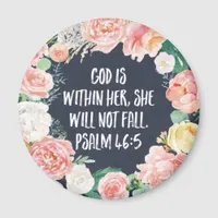 God Is Within Her Floral Christian Magnet