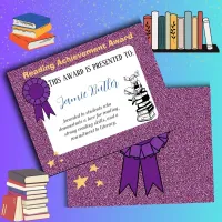 Reading award school certificate reward