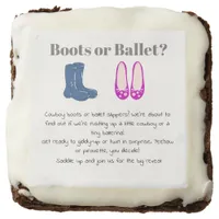 Boy or Girl Cowboy Boots Balet Gender Reveal Brownie