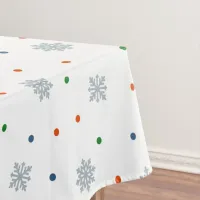 Christmas snowflakes and dots pattern tablecloth