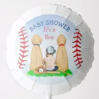 Boy's Baseball Themed Baby Shower 2 Labs and Baby Balloon