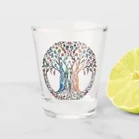 Tree of Life Vivid colored  Shot Glass