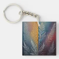 Beautiful multi colored ice crystal feathered  keychain