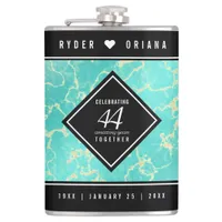 Elegant 44th Turquoise Wedding Anniversary Flask