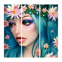 Ethereal Art | Beautiful Fairy with Blue Hair