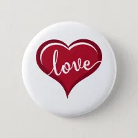 love in heart valentines pinback button