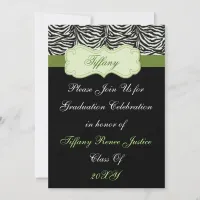 trendy green Graduation party Invitation