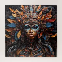 Aztec Abstract Vibrant Tribal Fusion Art Jigsaw Puzzle