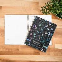 Chic Holographic Paw Print Pattern Dog Groomer Planner