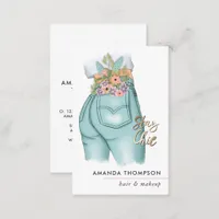 Chic Floral Jeans Business Card