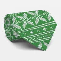 Green Ugly Christmas Sweater Pattern Tie