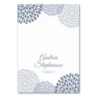 Wedding Place Cards (Tent-Style) Floral Dusty Blue