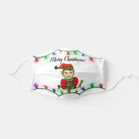 Merry Christmas Elf and Lights Festive Holiday Adult Cloth Face Mask