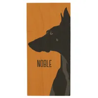 Noble Black Doberman Wood Flash Drive