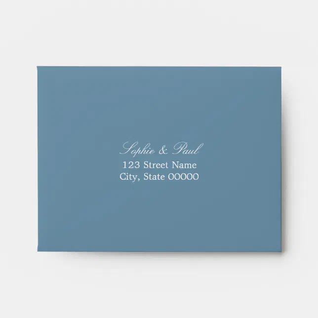 Dusty Blue Self Addressed RSVP Envelope