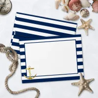 Navy Blue Stripes Classic Nautical Wedding Envelope