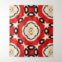 Tribal Ethnic Boho Chic Geometric Red Black Beige Tapestry