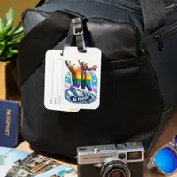 Vibrant polar bear Perched on mountain with girls Luggage Tag