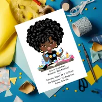 Afro Woman Craft Party Birthday Invitation