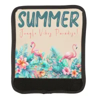 Tropical Jungle Summer 2024 Pink  Flamingo  Luggage Handle Wrap