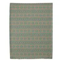 Southwestern Copper Teal Geometric Pattern Twin Duvet Cover