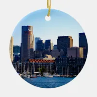 Boston Massachusetts Christmas Keepsake Souvenir Ceramic Ornament