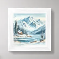 Winter Lake Art for Small Spaces Framed Art