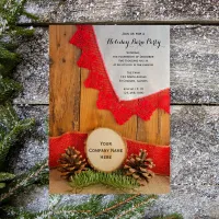 Rustic Pines and Barn Wood Company Christmas Party Invitation