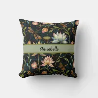 Lotus Flower Garden  Throw Pillow