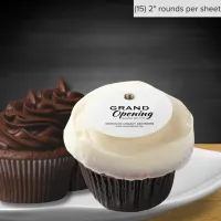 Elegant Grand Opening Edible Frosting Rounds