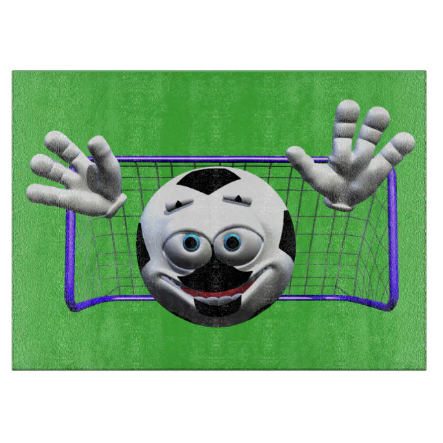 Funny Cartoon Soccer Ball Cutting Board