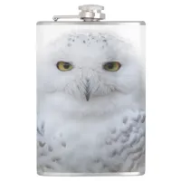 Beautiful, Dreamy and Serene Snowy Owl Flask