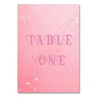 Elegant Pink Sparkle Wedding Background Table Number