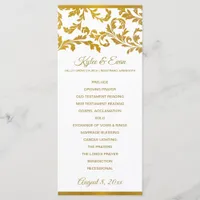 Faux Gold Foil Elegant Wedding Programs (Tall)