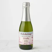 Blossoming Romance - Bridal Shower Mini Sparkling Sparkling Wine Label