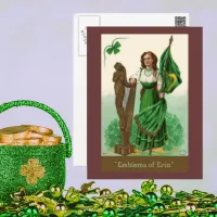 Vintage St. Patrick's Emblems of Erin Postcard