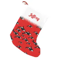 Orca Killer Whale Pod Ocean Themed Small Christmas Stocking