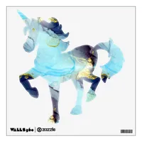 Playful Watercolor Pattern  Aqua Blue Unicorn  Wall Decal